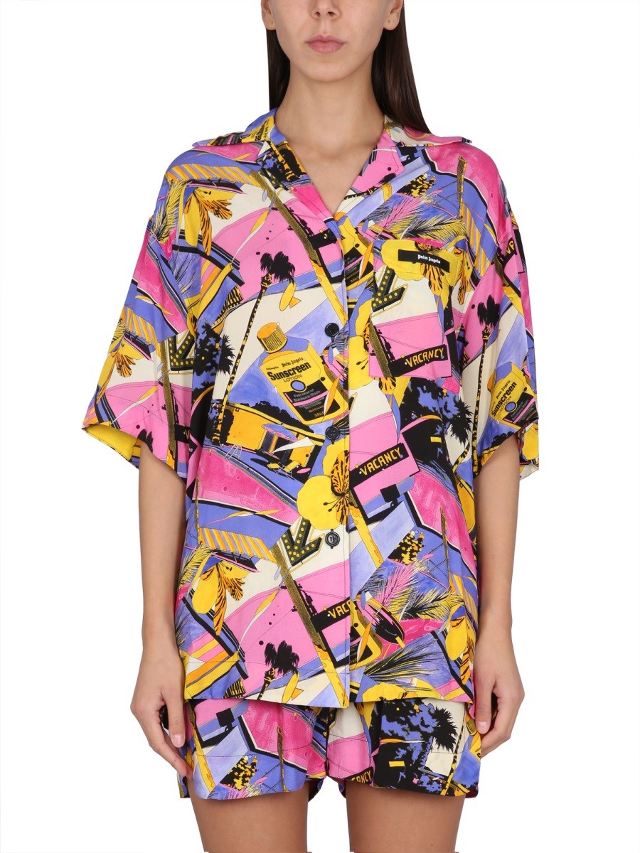 Discover the authentic Palm Angels women's MIAMI MIX PRINT SHIRT in MULTICOLOUR
