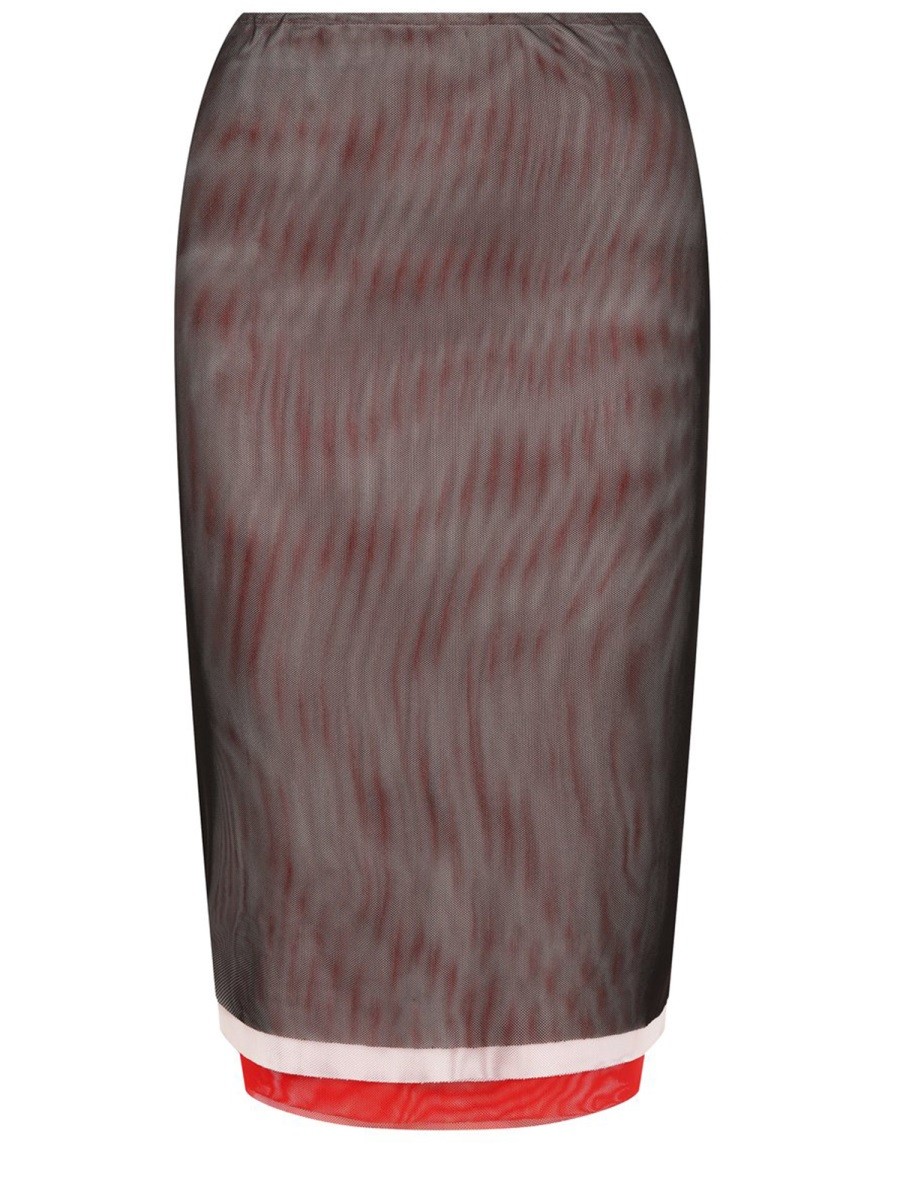Refresh your wardrobe with the msgm women's MIDI PENCIL SKIRT in Black
