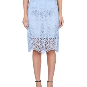 Refresh your wardrobe with the Burberry women's MIDI SKIRT in Azure