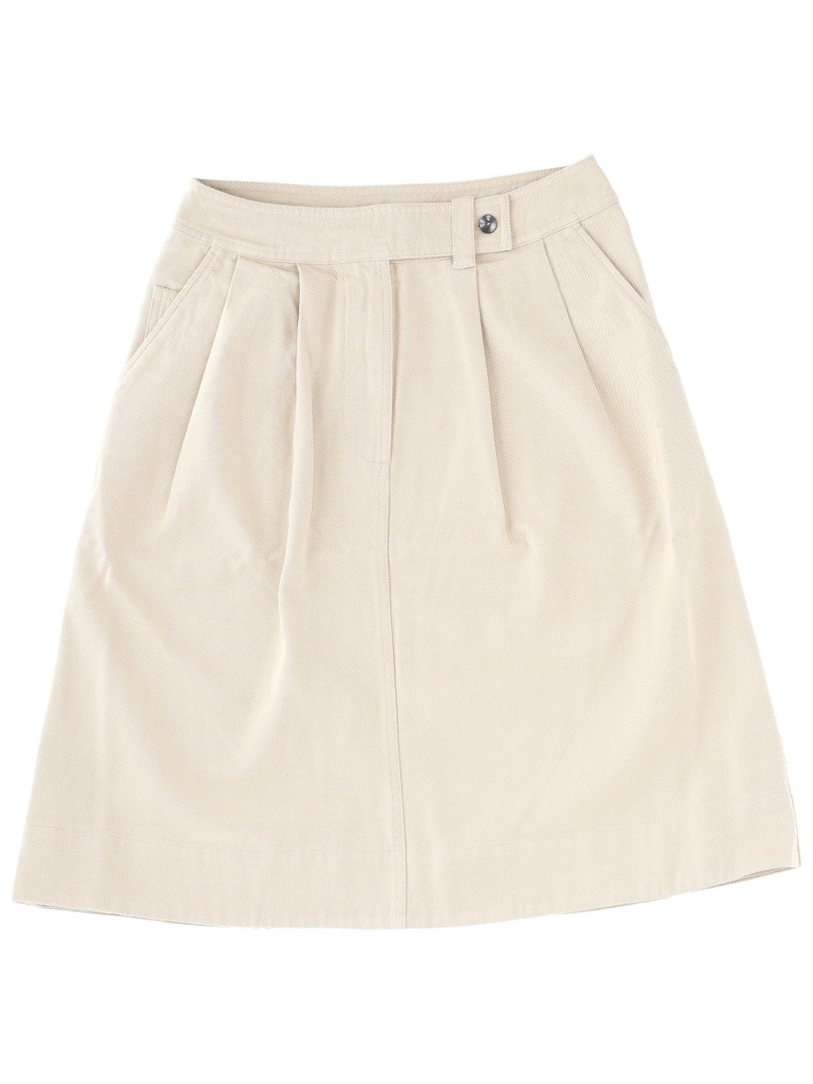Explore the authentic MARGARET HOWELL women's MIDI SKIRT "MHL" in White