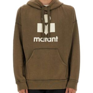 Explore the authentic MARANT men's "MILEY" SWEATSHIRT WITH LOGO in Brown