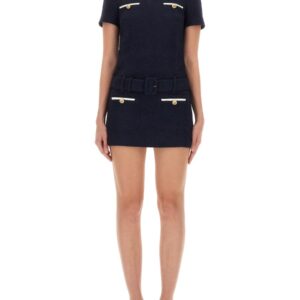 Discover the authentic SELF-PORTRAIT women's MINI BOUCLE DRESS in Blue
