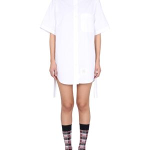 Refresh your wardrobe with the THOM BROWNE women's MINI CHEMISER DRESS in White