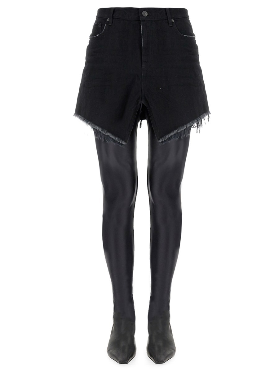 Refresh your wardrobe with the Balenciaga women's MINI CUT-UP SKIRT in Black