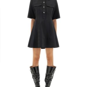Discover the authentic GANNI women's MINI DRESS WITH SCALLOPED BUTTONS in Grey