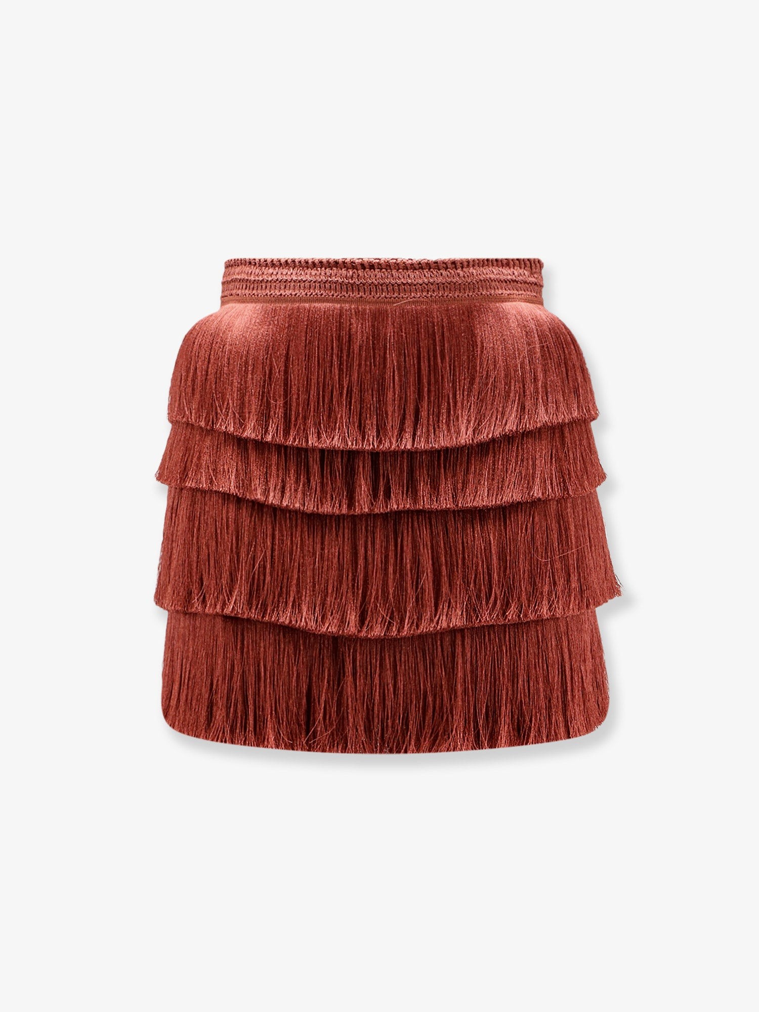 Discover the authentic PATBO women's Mini skirt with fringes in Brown