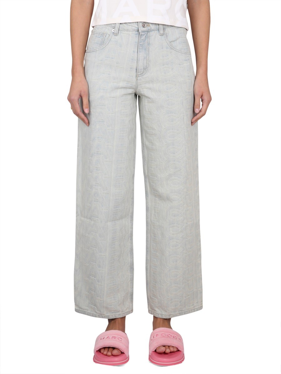 Refresh your wardrobe with the Marc Jacobs women's MONOGRAM DENIM JEANS in Azure