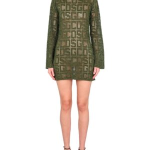 Discover the authentic gcds women's MONOGRAM MACRAME DRESS in Military green