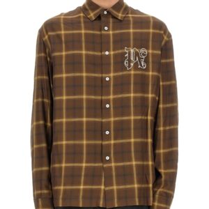 Discover the authentic Palm Angels men's MONOGRAM SHIRT in Brown