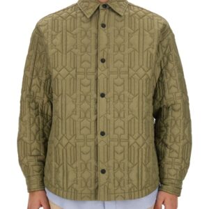 Explore the authentic Palm Angels men's MONOGRAM SHIRT in Military green