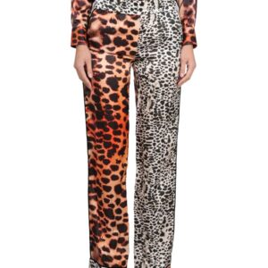 Explore the authentic ROBERTO CAVALLI women's MORAY EEL PRINT PANTS in Pink