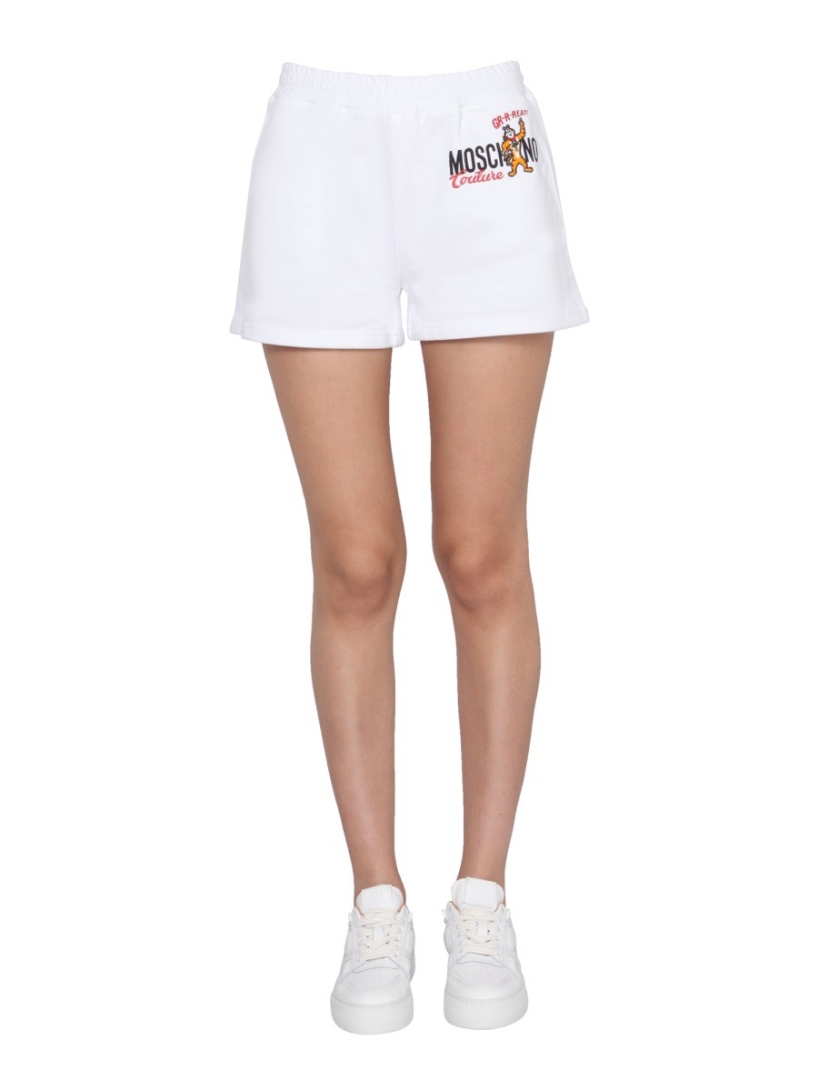 Explore the authentic Moschino women's MOSCHINO X KELLOGG'S SHORTS in White