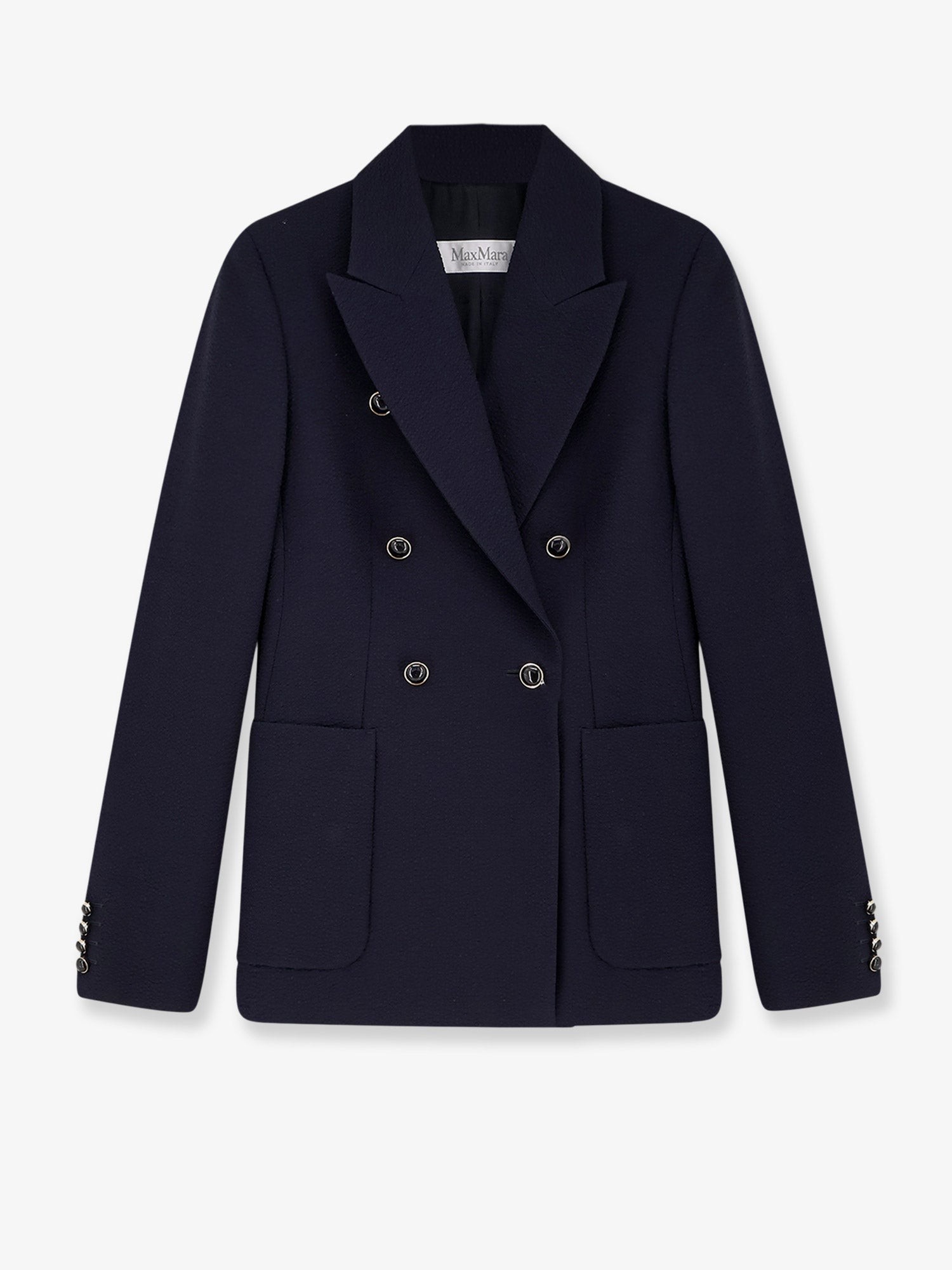 Discover the authentic Max Mara women's Mxmricetta virgin wool blazer in BLU MARINO