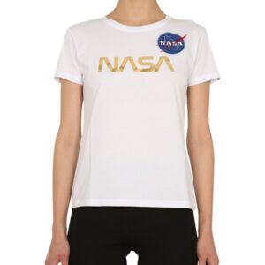 Elevate your look with the ALPHA INDUSTRIES women's "NASA" T-SHIRT in gold