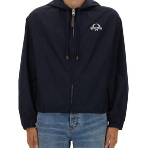 Refresh your wardrobe with the Moschino men's NYLON JACKET in Blue