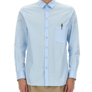 Explore the authentic Moschino men's "OFFICE INSPIRATION" SHIRT in Baby blue