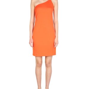 Refresh your wardrobe with the Dsquared2 women's ONE-SHOULDER DRESS in orange