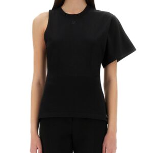 Explore the authentic COURREGES women's ONE-SHOULDER T-SHIRT IN SCUBA in Black