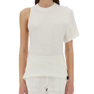 Explore the authentic COURREGES women's ONE-SHOULDER T-SHIRT IN SCUBA in White