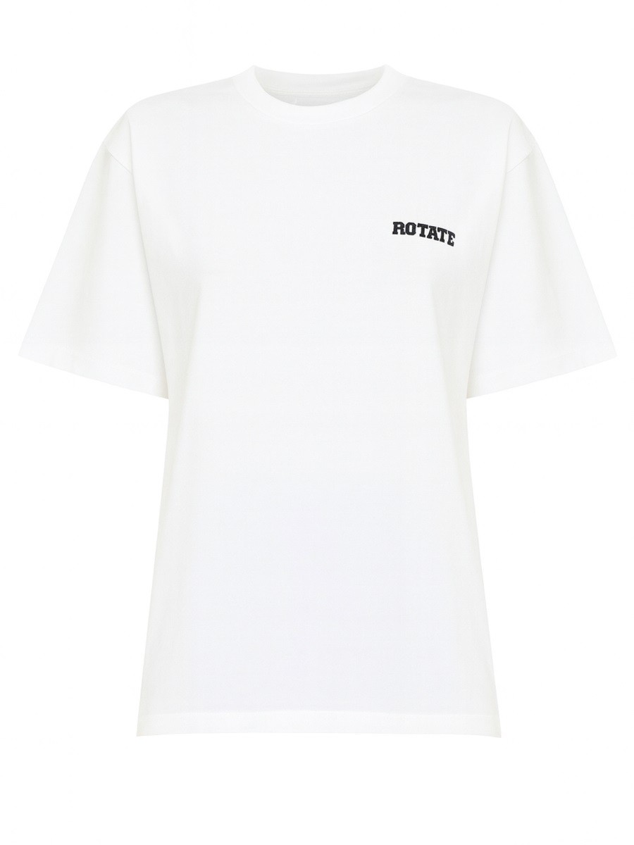 Discover the authentic ROTATE women's OVERSIZE FIT T-SHIRT in White