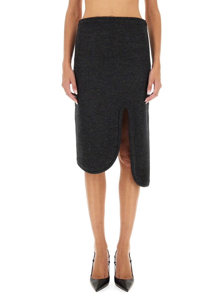 Explore the authentic Victoria Beckham women's PADDED SKIRT WITH TUBE DETAIL in Grey