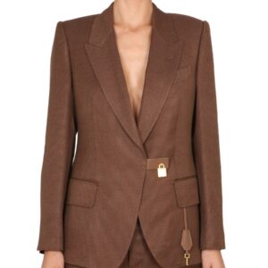 Refresh your wardrobe with the TOM FORD women's PADLOCKED JACKET in Brown
