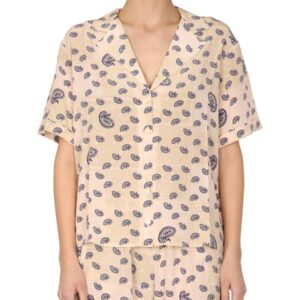 Refresh your wardrobe with the ÊTRE CÉCILE women's PAISLEY PRINT SHIRT in beige