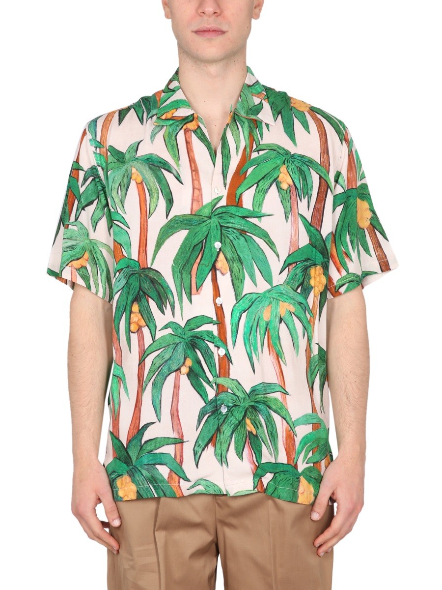 Discover the authentic ENDLESS JOY men's PALM SHIRT in Baby blue