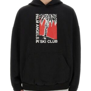 Explore the authentic Palm Angels men's PALM SKI CLUB PRINT SWEATSHIRT in Black