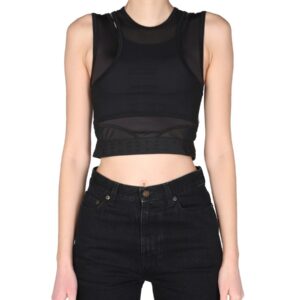 Refresh your wardrobe with the MCQ women's "PANELLED SPORT" TOP in Black