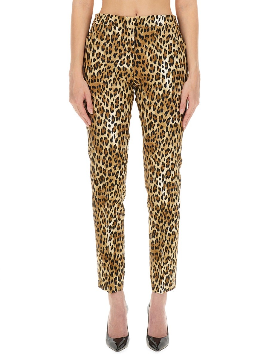 Discover the authentic Moschino women's PANTS WITH ANIMAL PATTERN in ANIMALIER