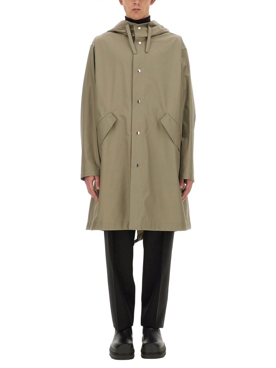 Discover the authentic JIL SANDER men's PARKA WITH LOGO in GREEN