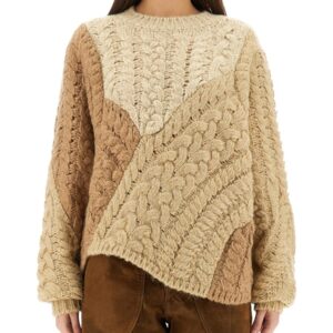 Discover the authentic MARANT ETOILE women's PATCHWORK "DARYL" SWEATER in beige