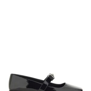 Explore the authentic Versace women's PATENT LEATHER BALLERINA "GIANNI RIBBON" in Black