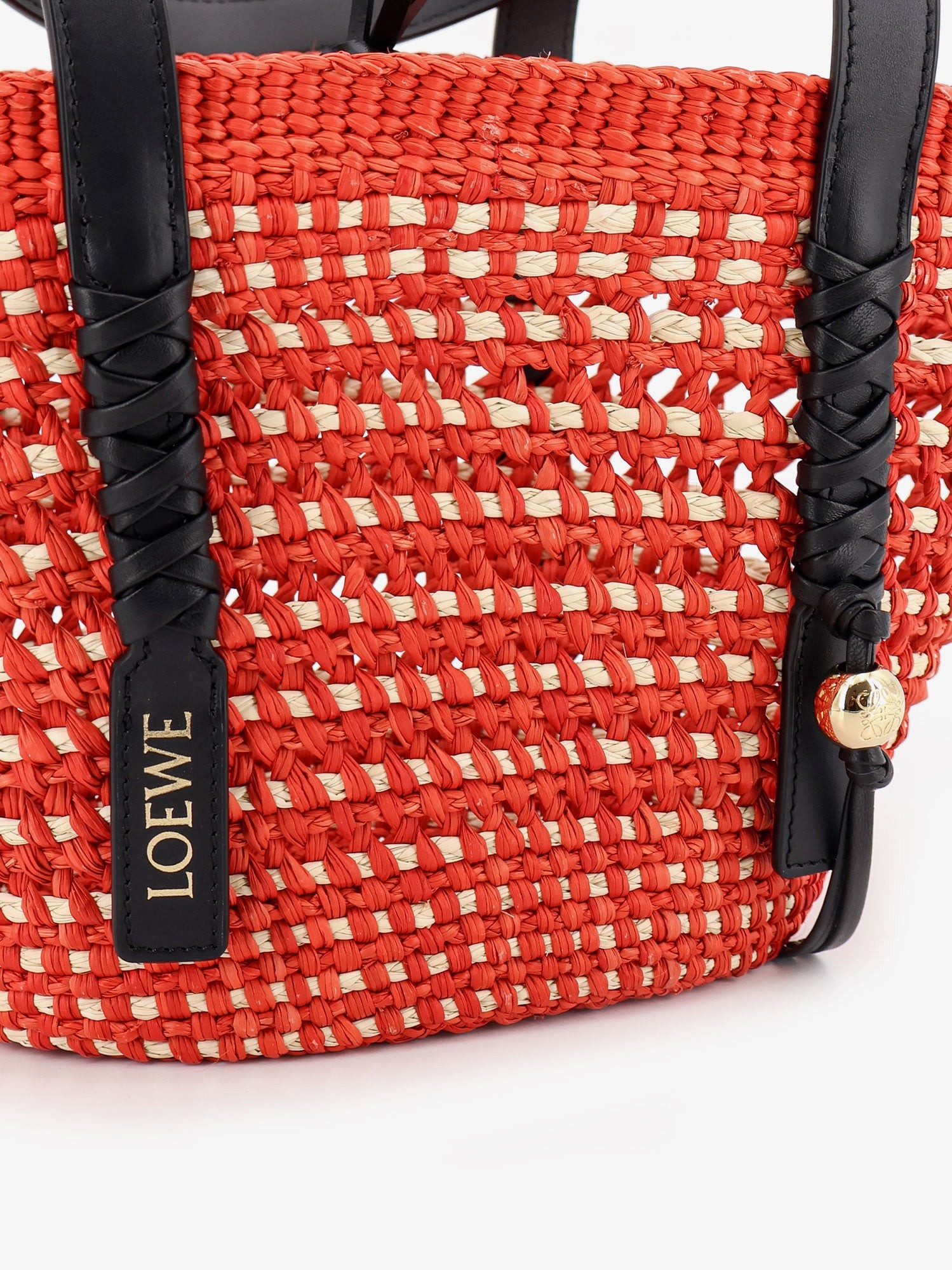 LOEWE – Paula's Ibiza -Braid Basket Small Small Iraca Palm Leaf Shoulder Bag : Color - REDNATURAL, Size - UNI - Image 5