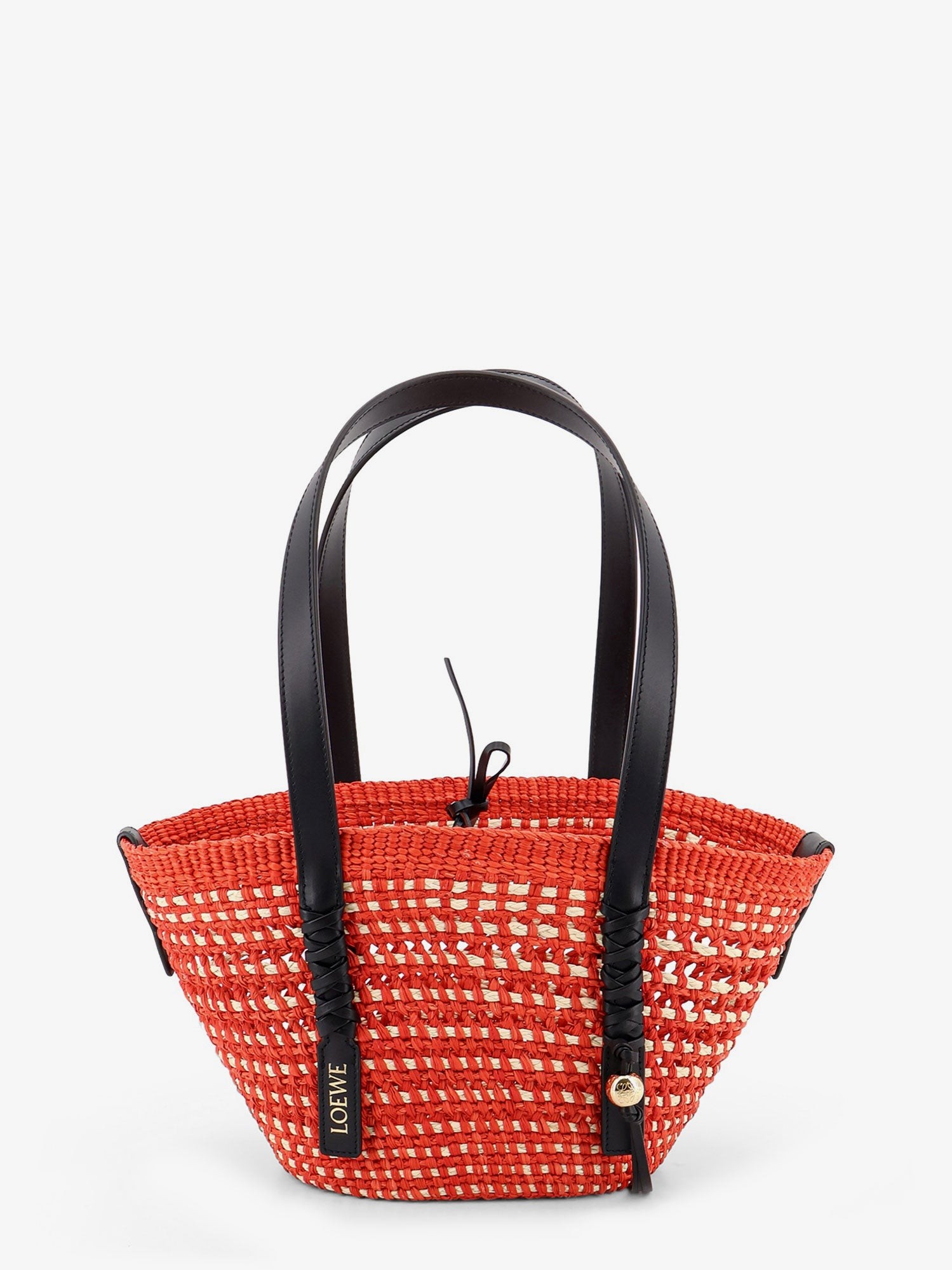 Paula's Ibiza -Braid Basket Small Small Iraca Palm Leaf Shoulder Bag : Color - REDNATURAL