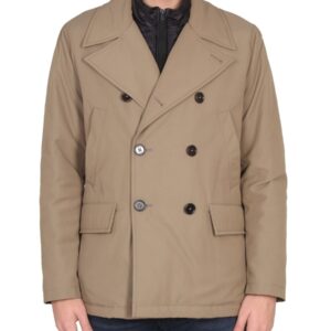 Refresh your wardrobe with the FAY men's "PEACOT DOUBLE FRONT" COAT in beige