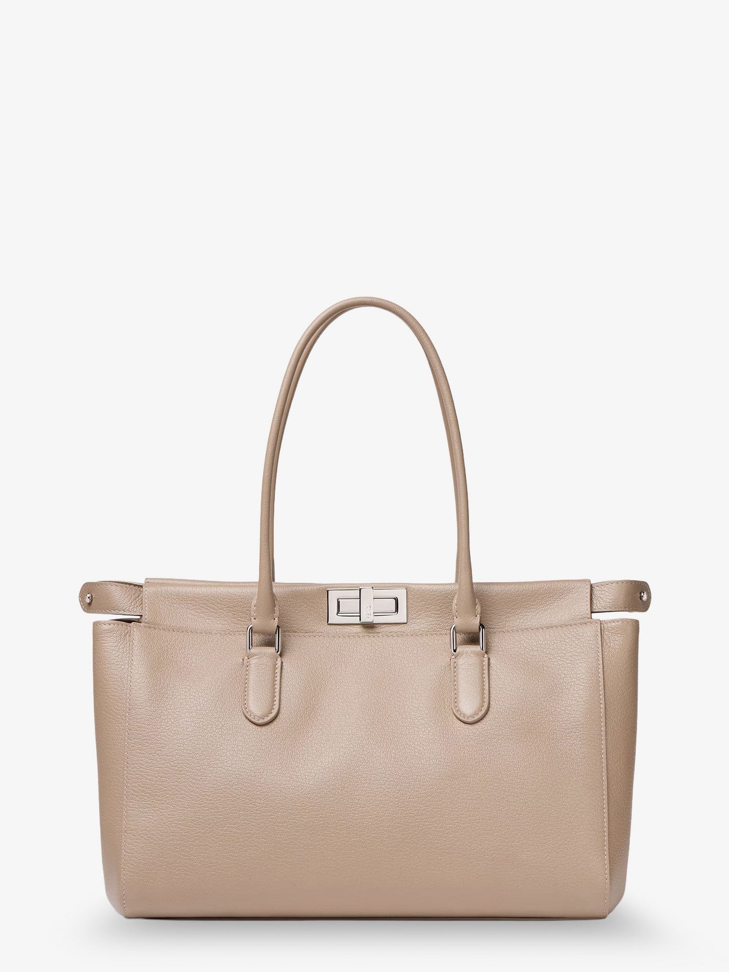 Peekaboo Tote leather shoulder bag : Color - Tortora