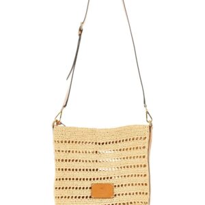 Refresh your wardrobe with the Etro men's PERFORATED RAFFIA SHOULDER BAG in beige