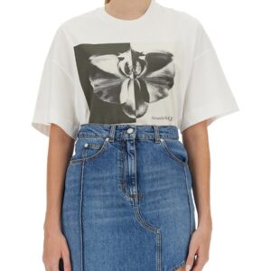 Explore the authentic Alexander Mcqueen women's PHOTOGRAPHIC ORCHID T-SHIRT in MULTICOLOUR