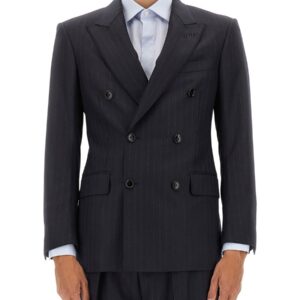 Discover the authentic TOM FORD men's PINSTRIPE JACKET in Blue