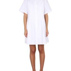 Refresh your wardrobe with the Kenzo women's PLEATED CHEMISE DRESS in White
