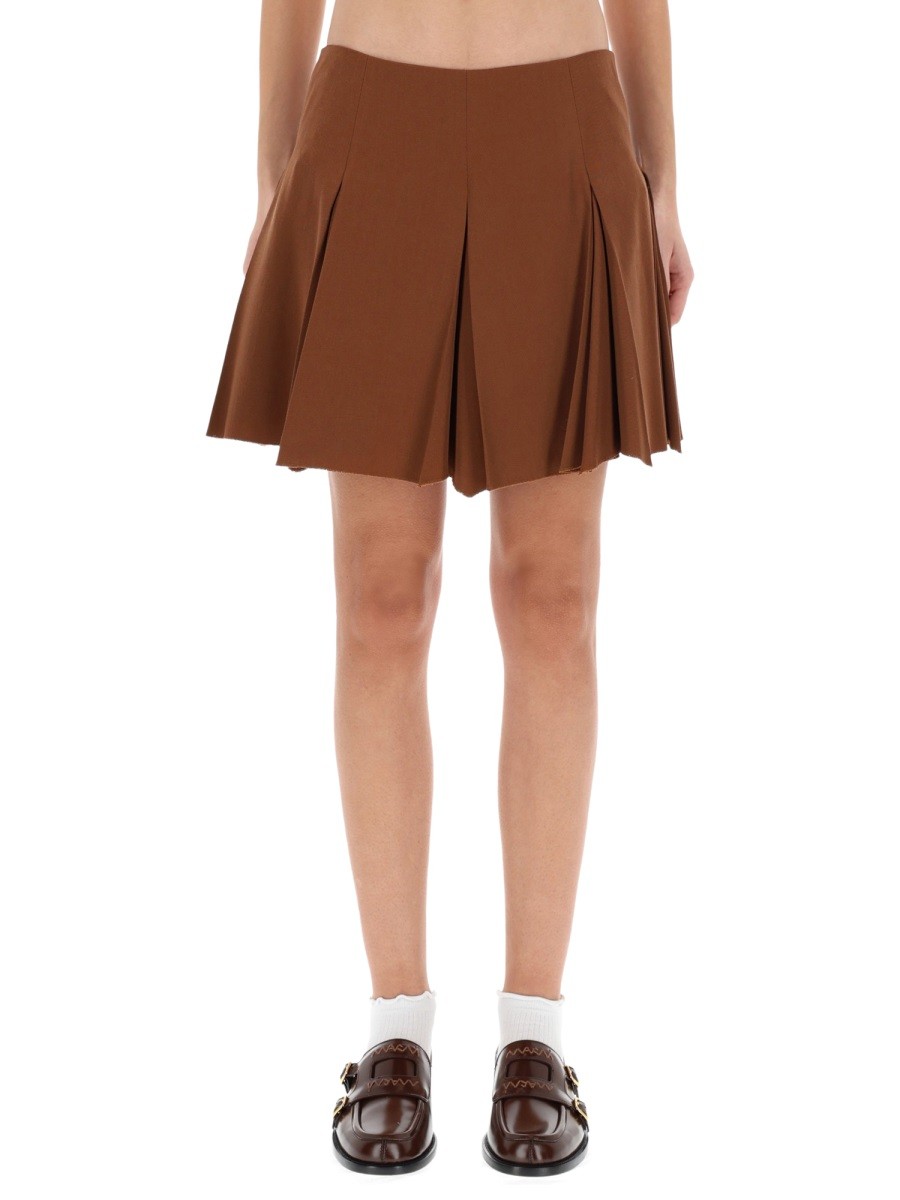 Refresh your wardrobe with the Marni women's PLEATED MINISKIRT in Brown