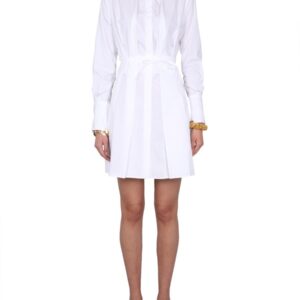 Elevate your look with the PATOU women's PLEATED SHIRT DRESS in White