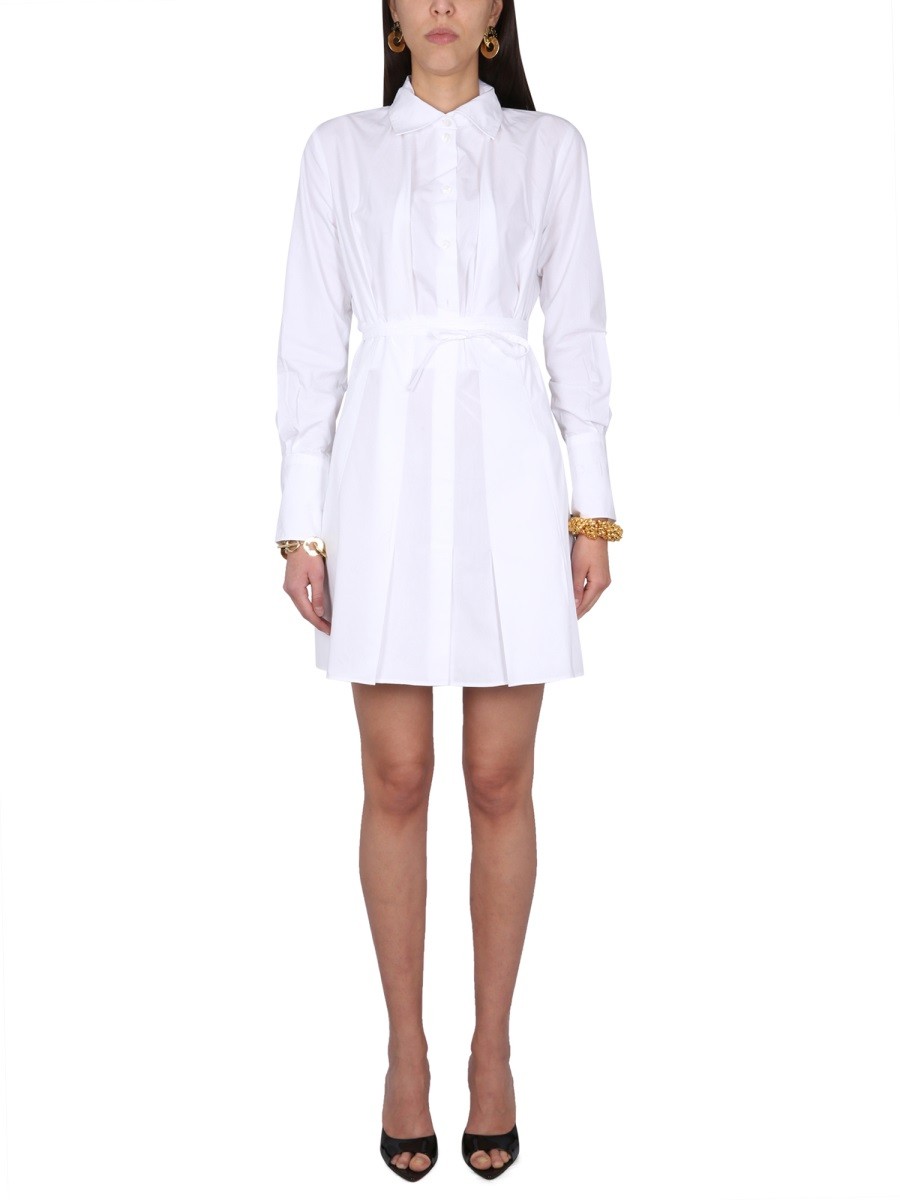 Elevate your look with the PATOU women's PLEATED SHIRT DRESS in White