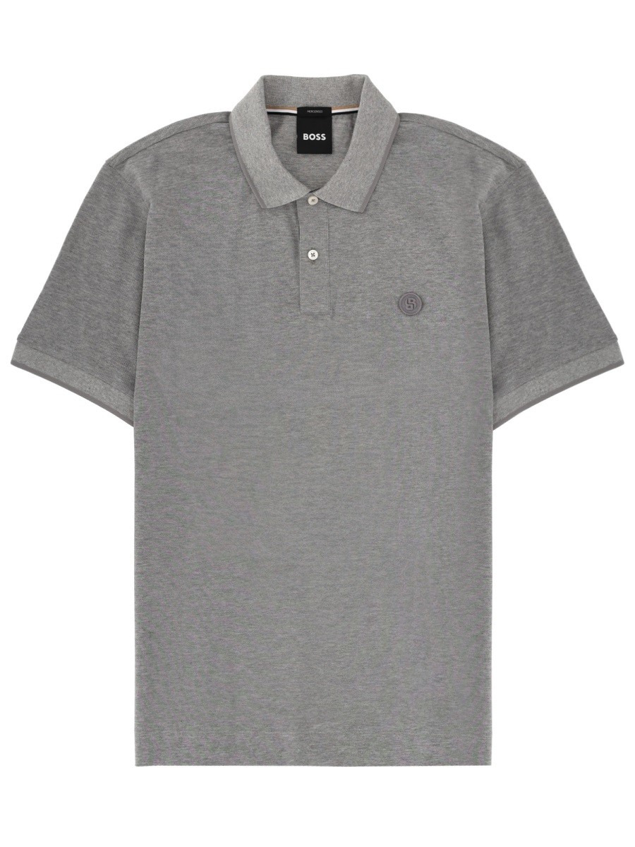 Elevate your look with the Boss men's POLO SHIRT "C-PARRIS" in Silver