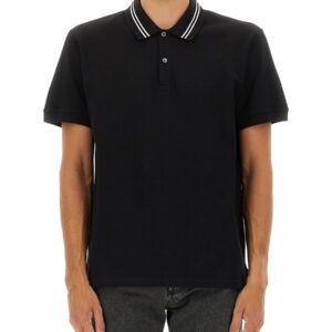 Explore the authentic Alexander Mcqueen men's POLO SHIRT WITH LOGO ON THE COLLAR in Black