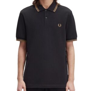 Discover the authentic FRED PERRY men's POLO WITH LOGO in Black