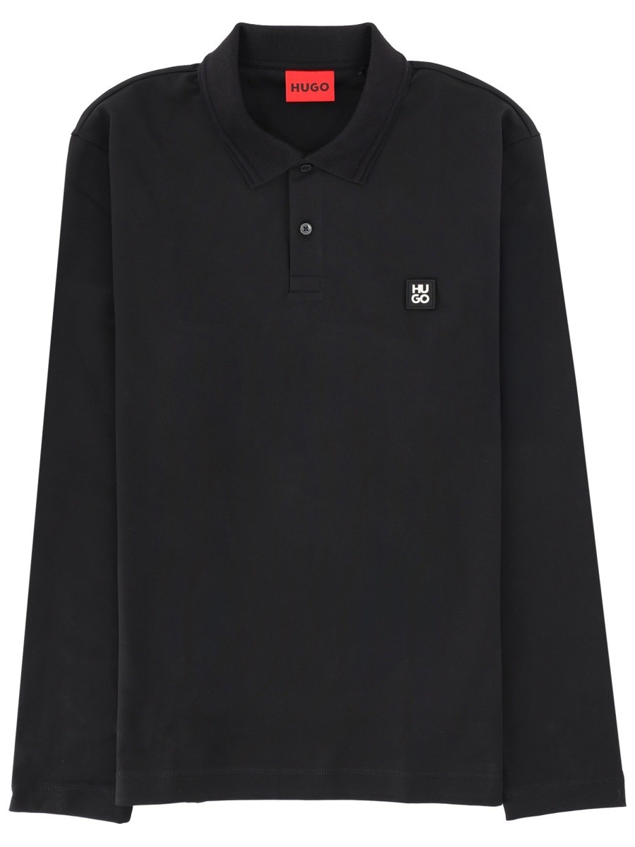 Discover the authentic Hugo men's POLO WITH LOGO in Black