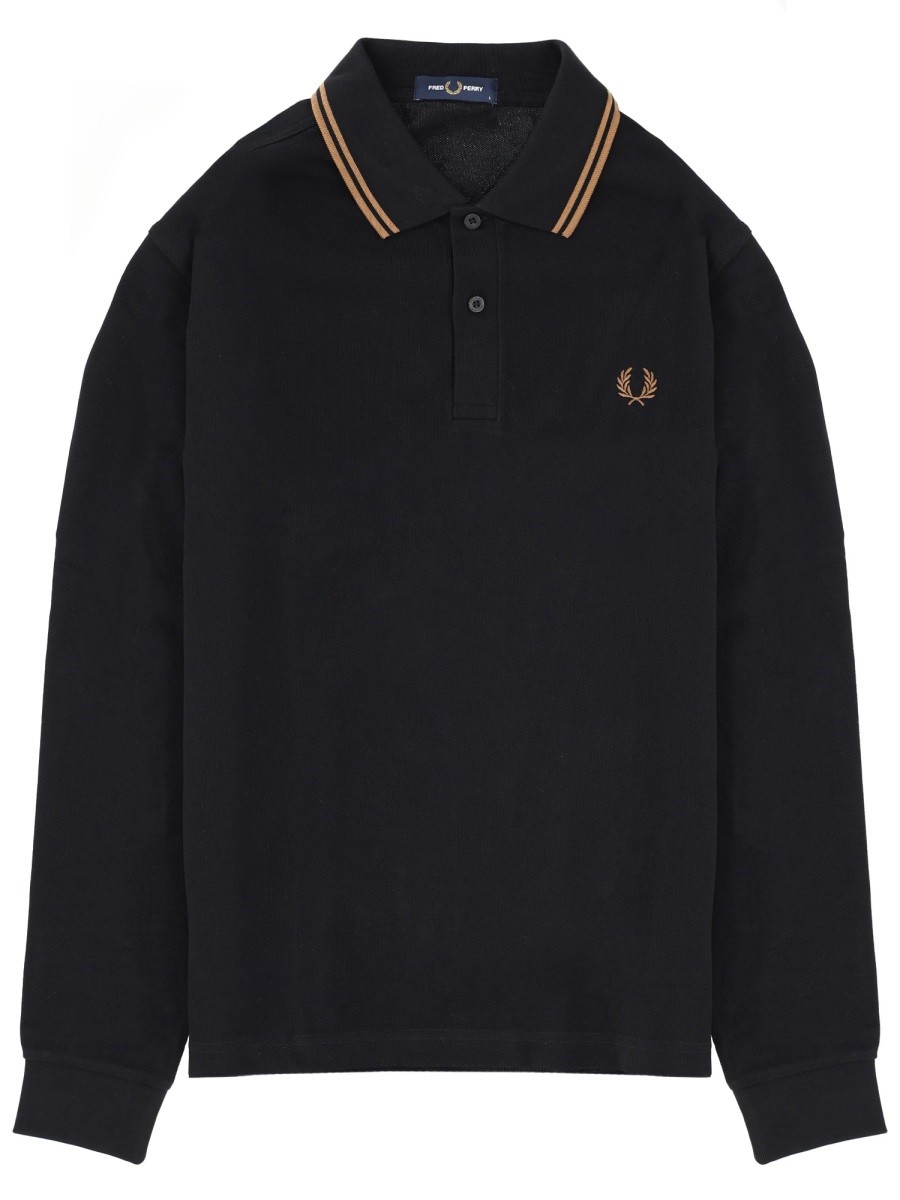 Discover the authentic FRED PERRY men's POLO WITH LOGO in Black